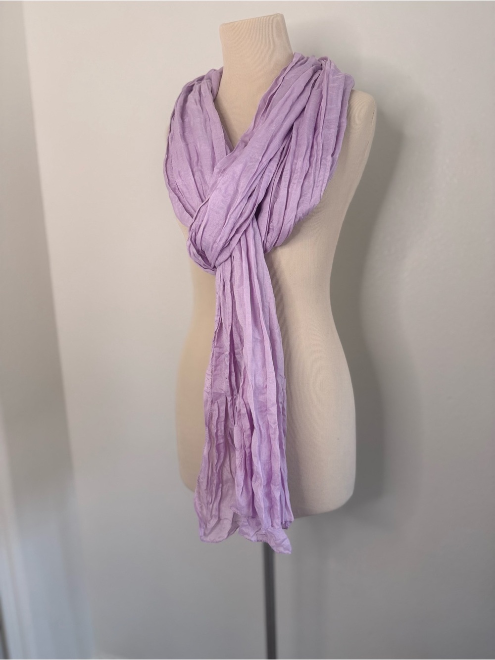 Light Lavender Crinkle Scarf - Women Accessories